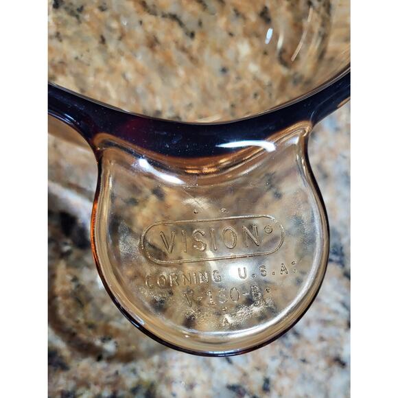 Vision Corning Amber Grab It Bowl V-150-B With Lid - Picture 5 of 13